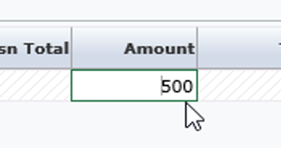 In the Millennium program, the users cursor points to the number 500 in the "Amount" box.